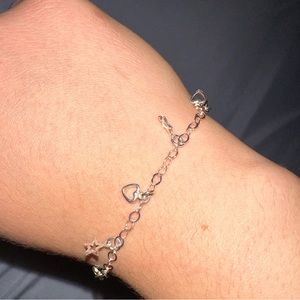 925 Silver Bracelet with Celestial Stars and Hearts